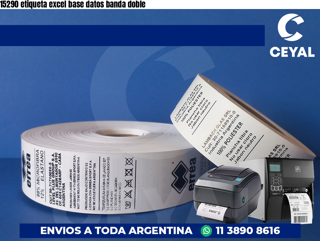 15290 etiqueta excel base datos banda doble