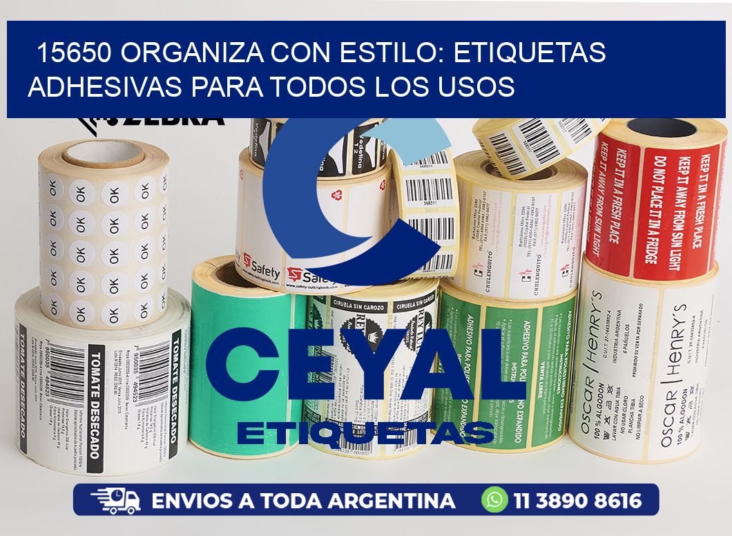 15650 Organiza con Estilo: Etiquetas Adhesivas para Todos los Usos