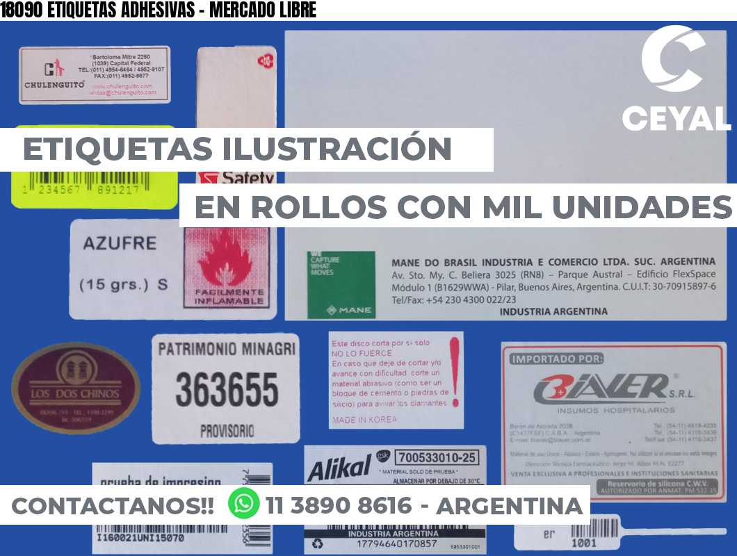 18090 ETIQUETAS ADHESIVAS - MERCADO LIBRE