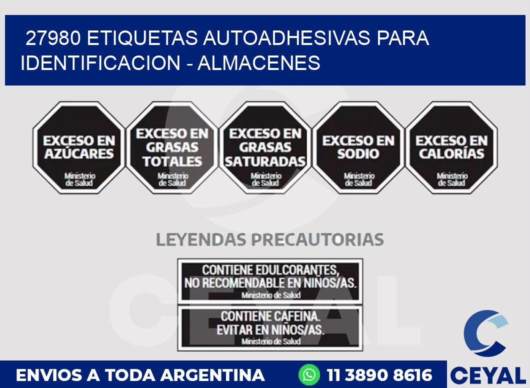 27980 ETIQUETAS AUTOADHESIVAS PARA IDENTIFICACION - ALMACENES