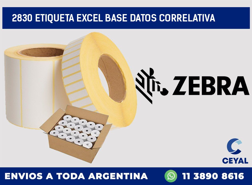 2830 etiqueta excel base datos correlativa
