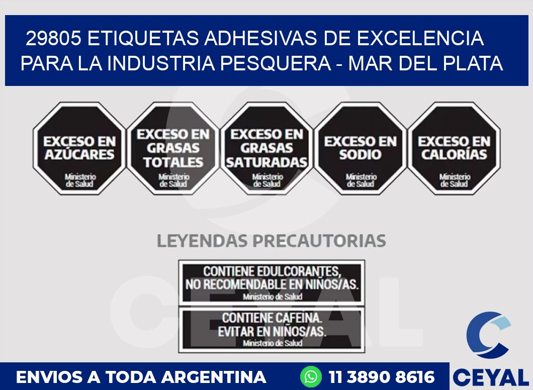 29805 ETIQUETAS ADHESIVAS DE EXCELENCIA PARA LA INDUSTRIA PESQUERA - MAR DEL PLATA