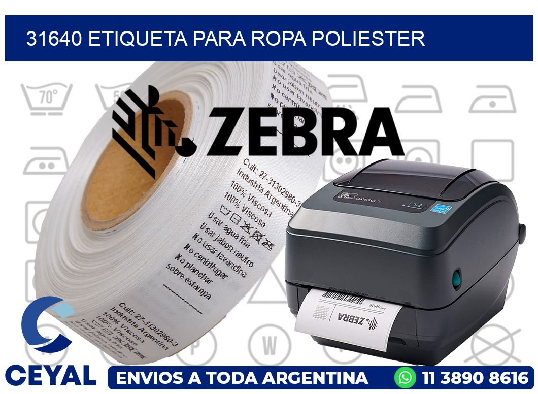 31640 ETIQUETA PARA ROPA POLIESTER