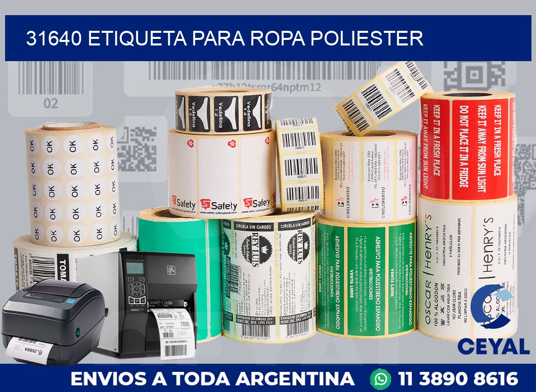 31640 ETIQUETA PARA ROPA POLIESTER