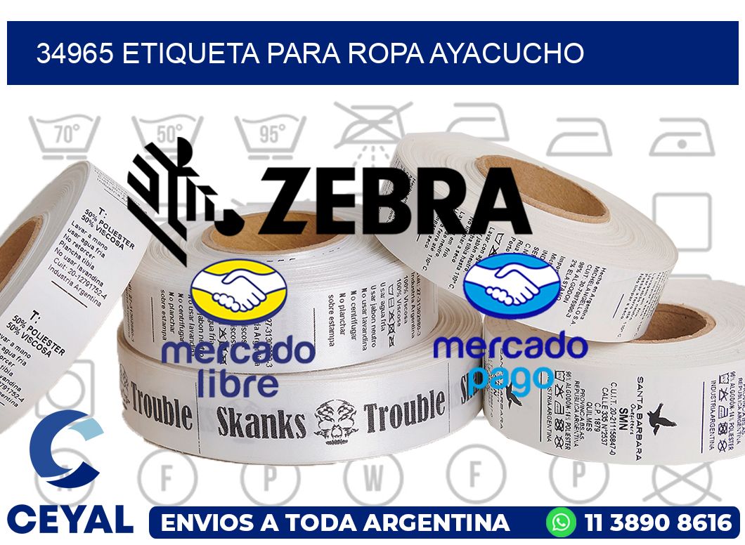 34965 ETIQUETA PARA ROPA AYACUCHO