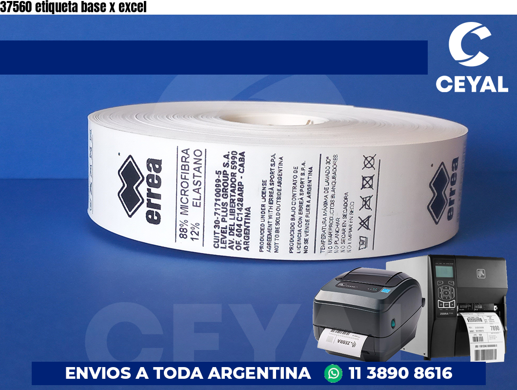 37560 etiqueta base x excel
