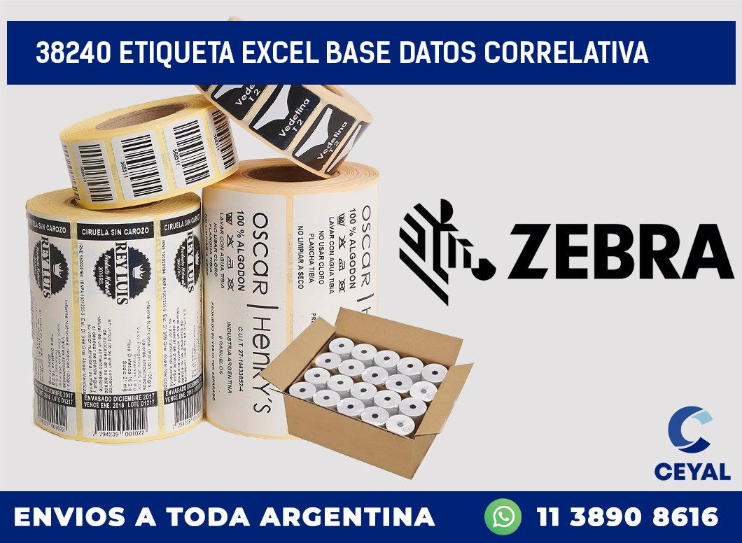 38240 etiqueta excel base datos correlativa
