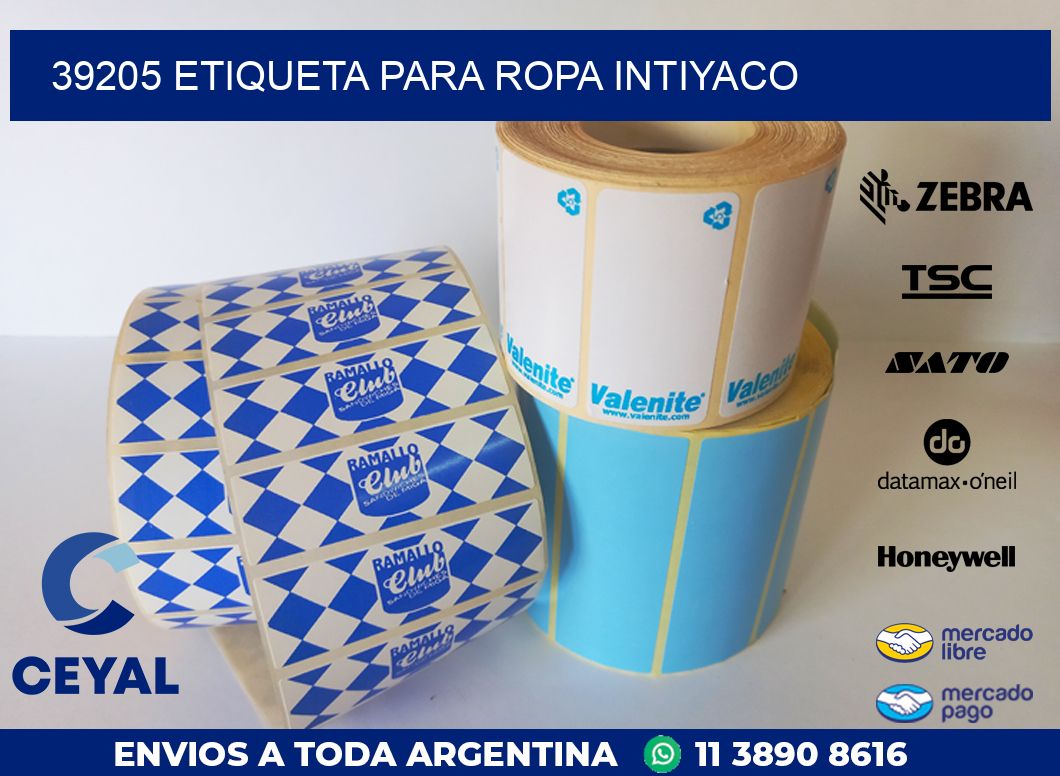 39205 ETIQUETA PARA ROPA INTIYACO