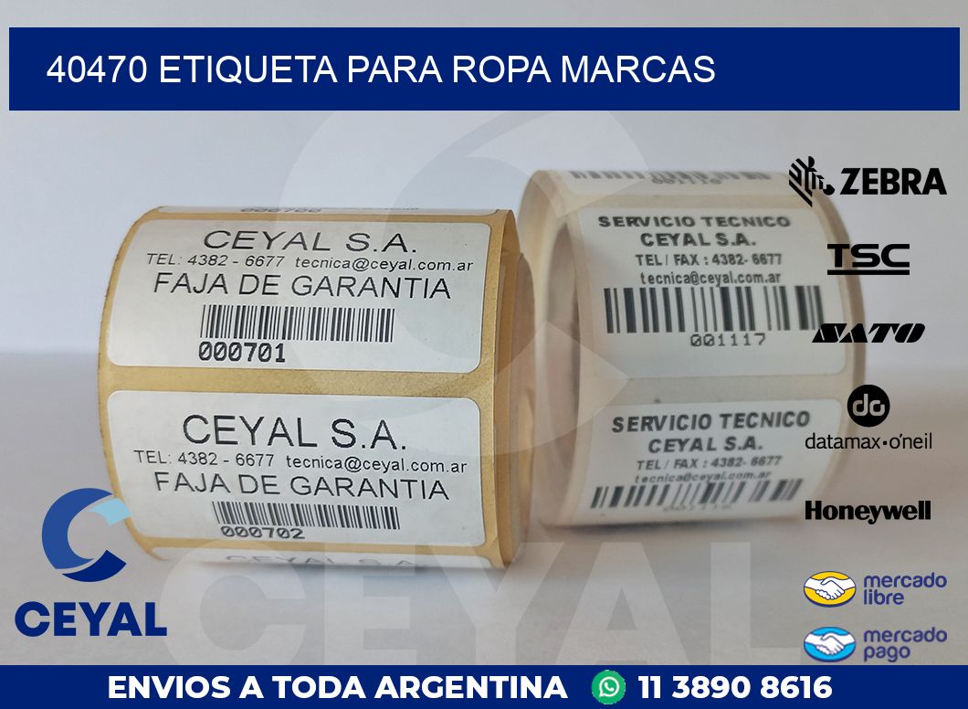 40470 ETIQUETA PARA ROPA MARCAS