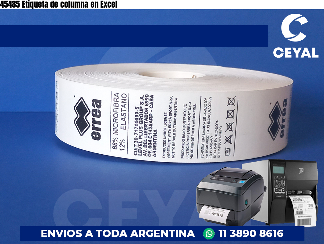 45485 Etiqueta de columna en Excel