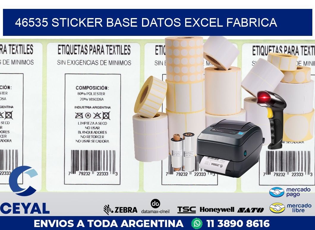 46535 sticker base datos excel fabrica