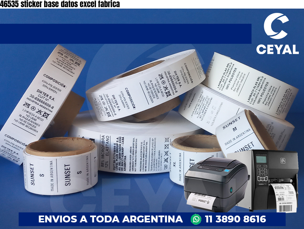46535 sticker base datos excel fabrica
