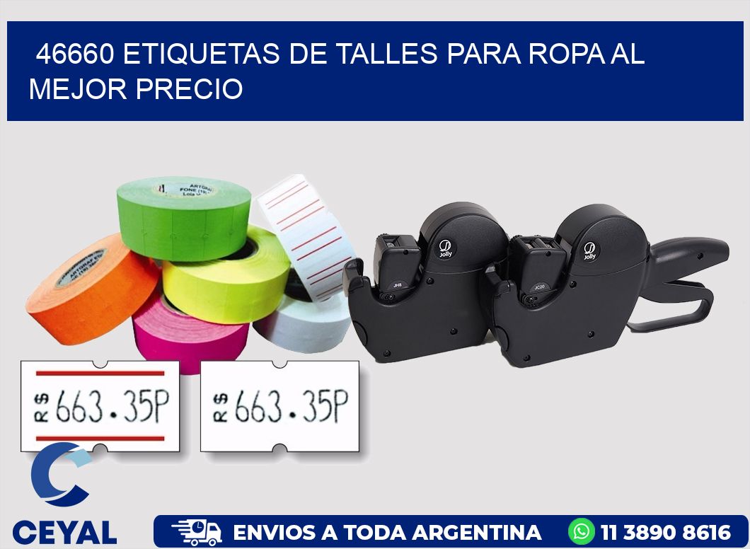 46660 ETIQUETAS DE TALLES PARA ROPA AL MEJOR PRECIO