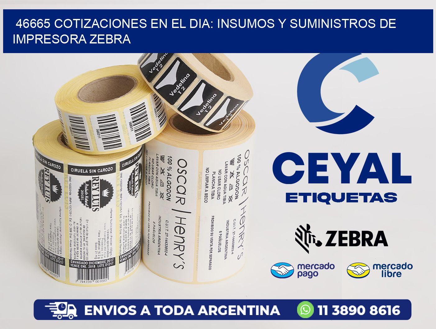 46665 COTIZACIONES EN EL DIA: INSUMOS Y SUMINISTROS DE IMPRESORA ZEBRA