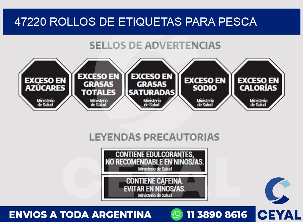 47220 ROLLOS DE ETIQUETAS PARA PESCA