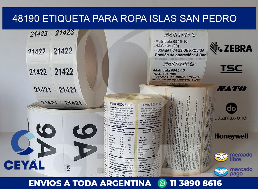 48190 ETIQUETA PARA ROPA ISLAS SAN PEDRO