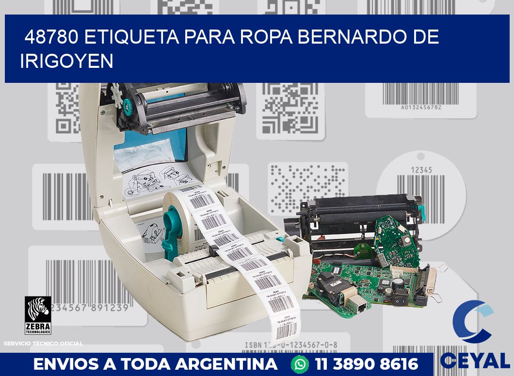 48780 ETIQUETA PARA ROPA BERNARDO DE IRIGOYEN