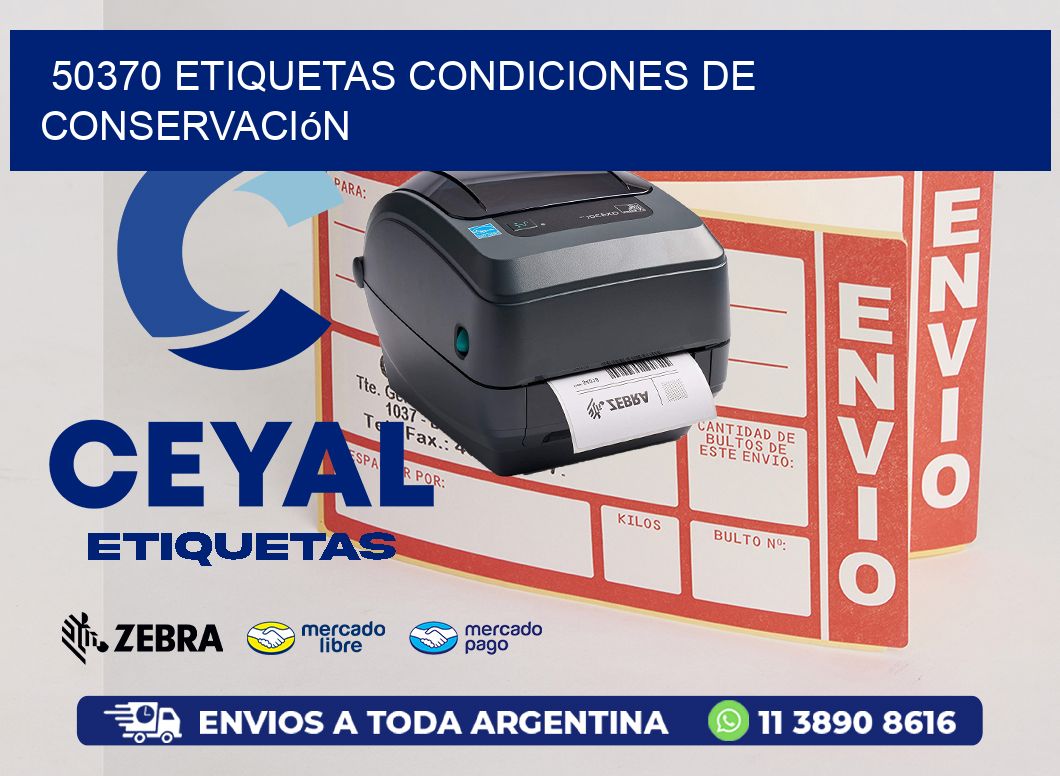 50370 etiquetas Condiciones de conservación