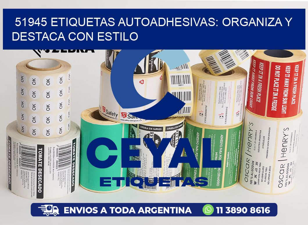 51945 Etiquetas Autoadhesivas: Organiza y Destaca con Estilo