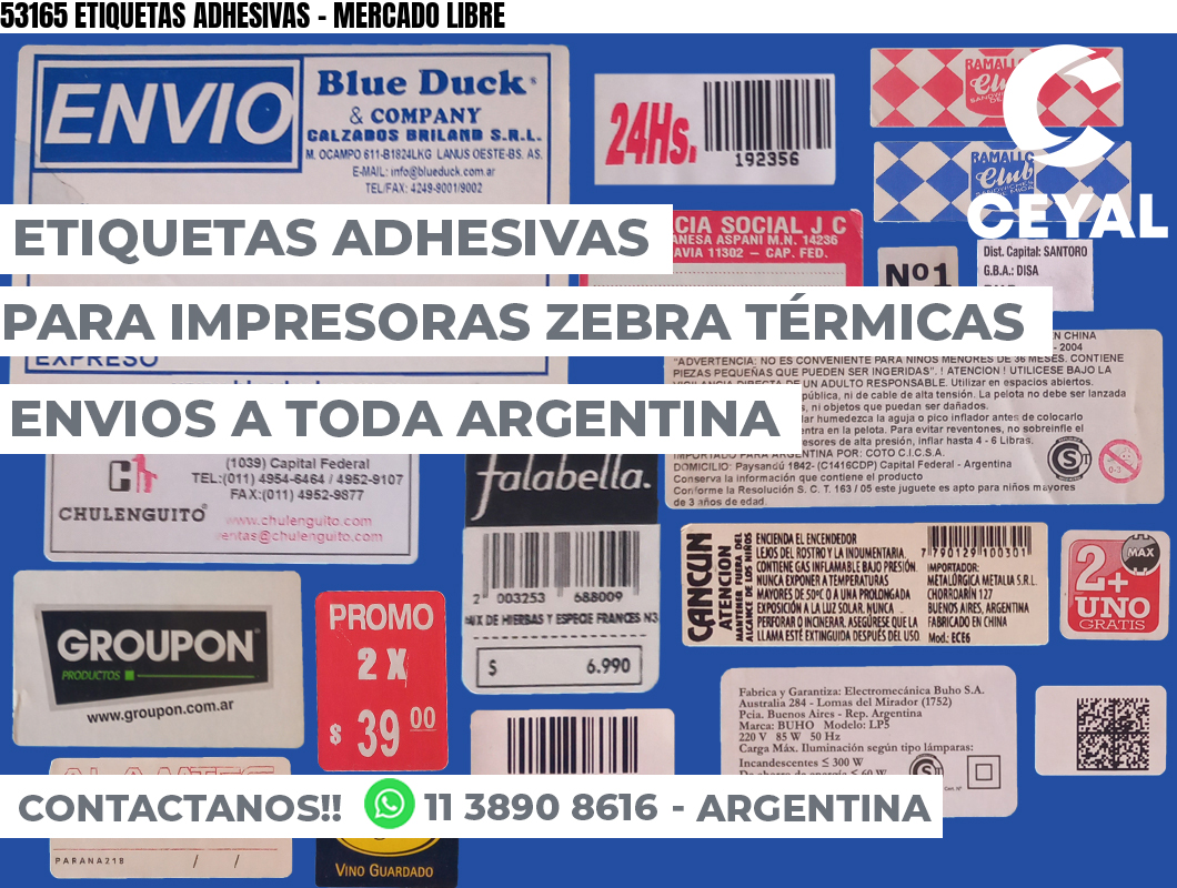 53165 ETIQUETAS ADHESIVAS - MERCADO LIBRE