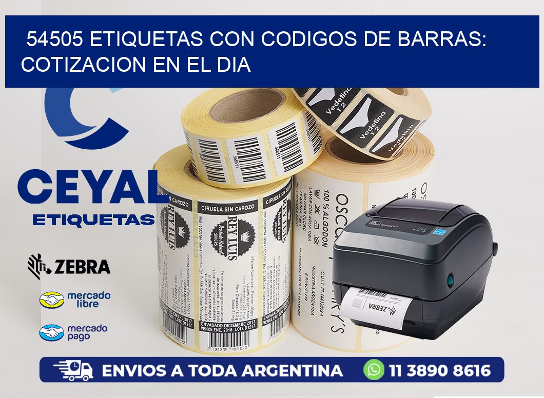 54505 ETIQUETAS CON CODIGOS DE BARRAS: COTIZACION EN EL DIA