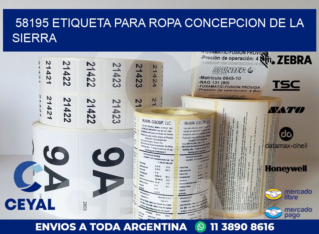 58195 ETIQUETA PARA ROPA CONCEPCION DE LA SIERRA