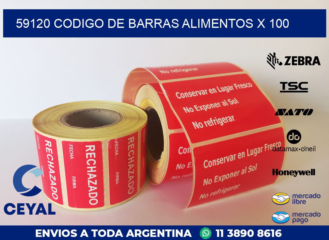 59120 CODIGO DE BARRAS ALIMENTOS x 100