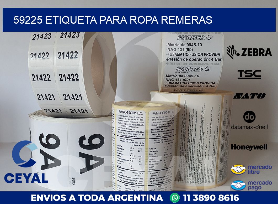 59225 ETIQUETA PARA ROPA REMERAS