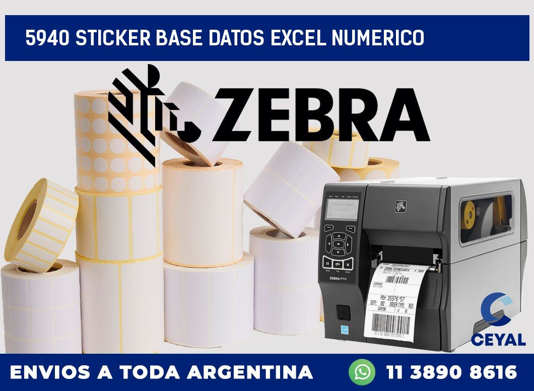 5940 sticker base datos excel numerico