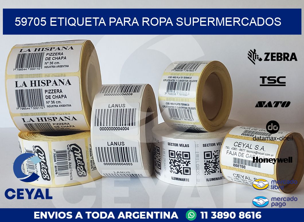59705 ETIQUETA PARA ROPA SUPERMERCADOS