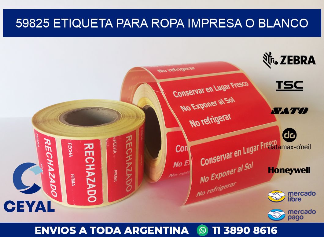 59825 ETIQUETA PARA ROPA IMPRESA O BLANCO