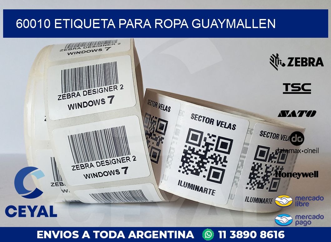 60010 ETIQUETA PARA ROPA GUAYMALLEN