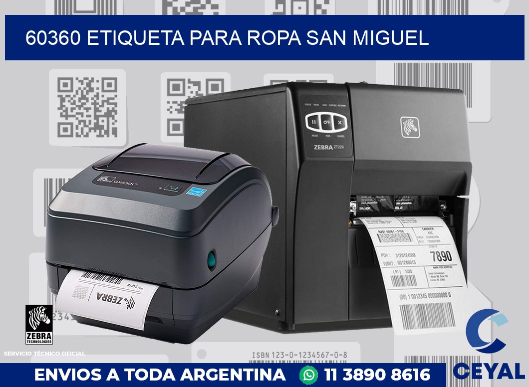 60360 ETIQUETA PARA ROPA SAN MIGUEL
