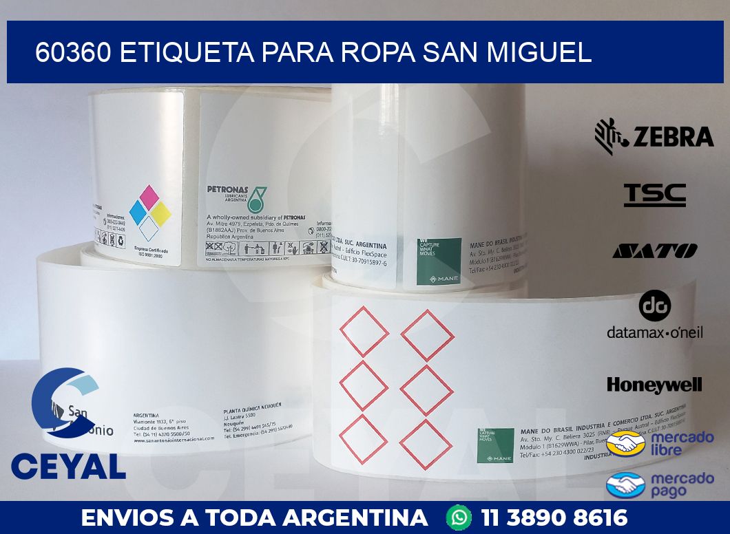 60360 ETIQUETA PARA ROPA SAN MIGUEL