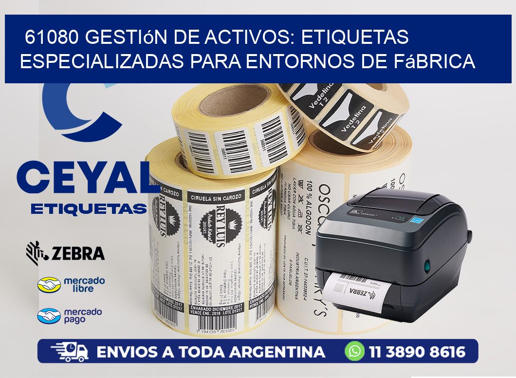 61080 Gestión de Activos: Etiquetas Especializadas para Entornos de Fábrica