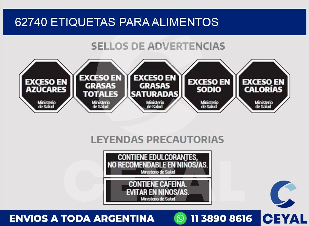62740 ETIQUETAS PARA ALIMENTOS