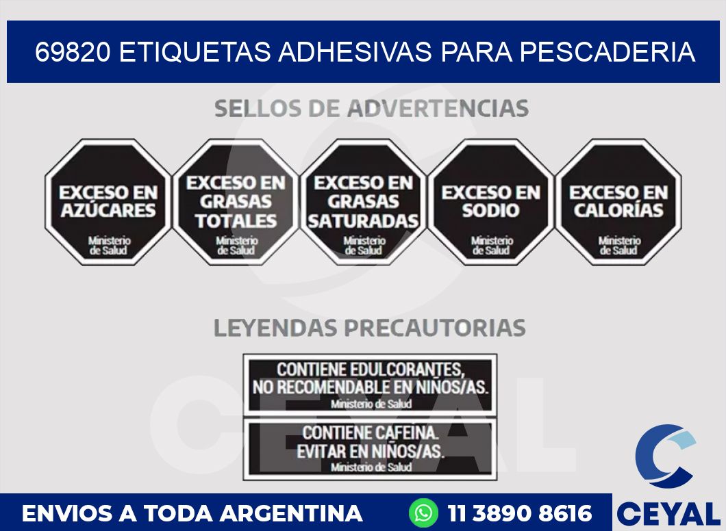 69820 ETIQUETAS ADHESIVAS PARA PESCADERIA