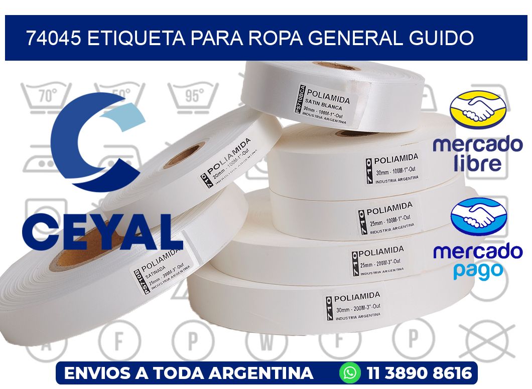 74045 ETIQUETA PARA ROPA GENERAL GUIDO