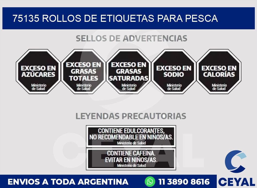 75135 ROLLOS DE ETIQUETAS PARA PESCA