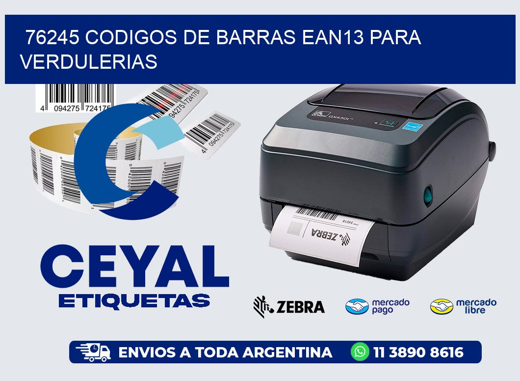 76245 CODIGOS DE BARRAS EAN13 PARA VERDULERIAS
