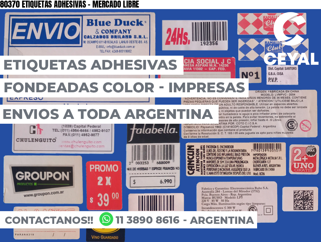 80370 ETIQUETAS ADHESIVAS - MERCADO LIBRE