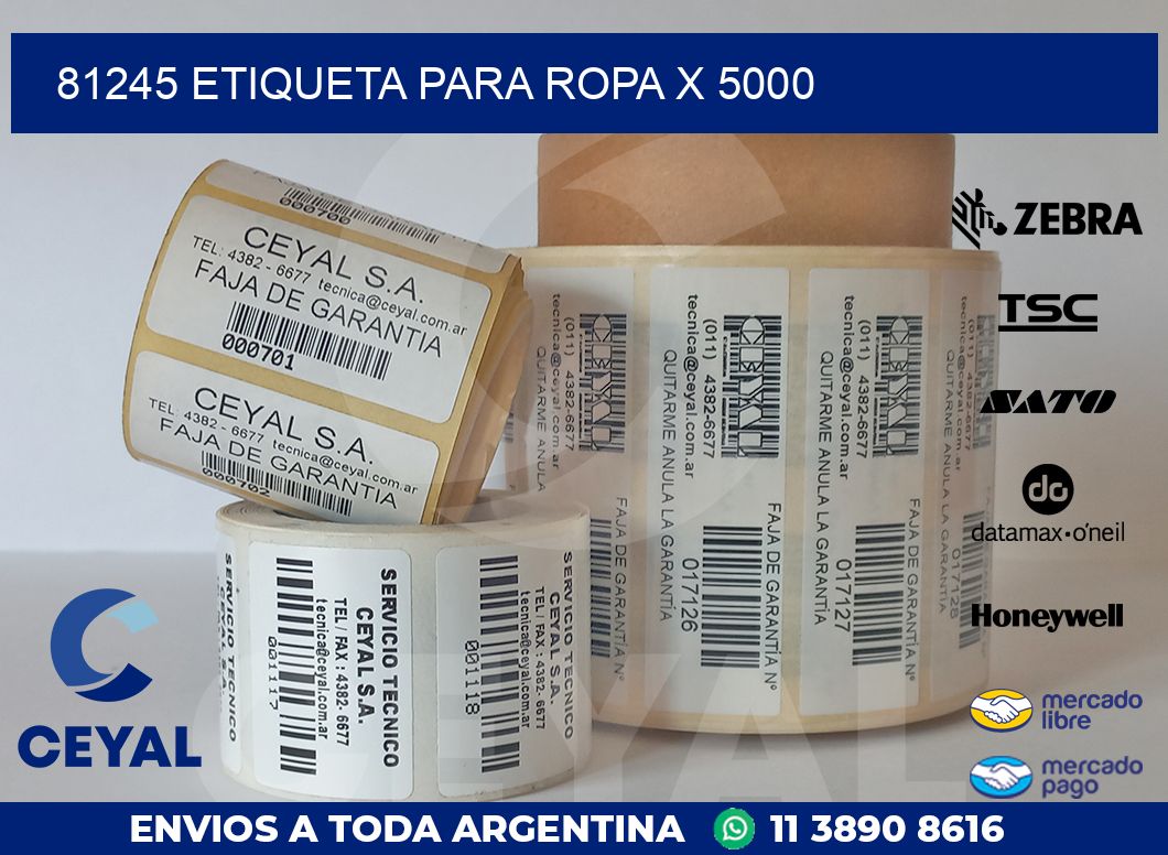 81245 ETIQUETA PARA ROPA X 5000