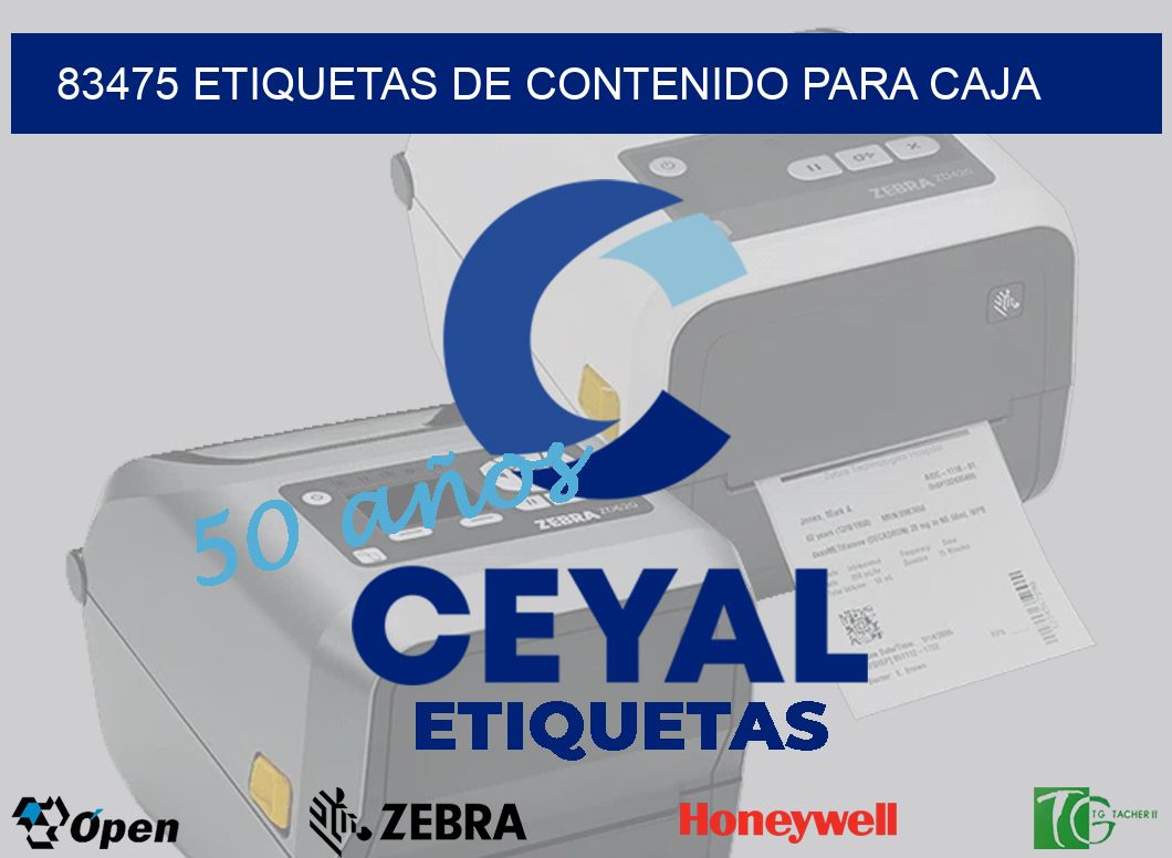 83475 etiquetas de contenido para caja