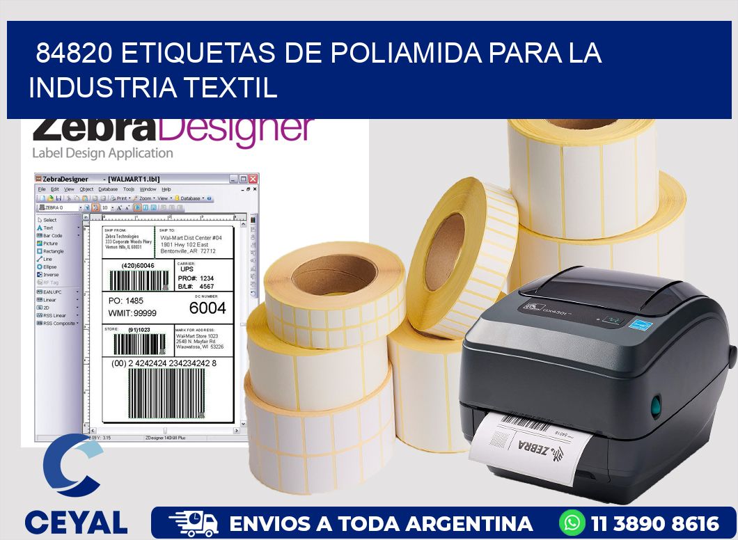 84820 ETIQUETAS DE POLIAMIDA PARA LA INDUSTRIA TEXTIL