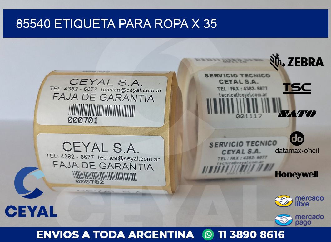 85540 ETIQUETA PARA ROPA X 35