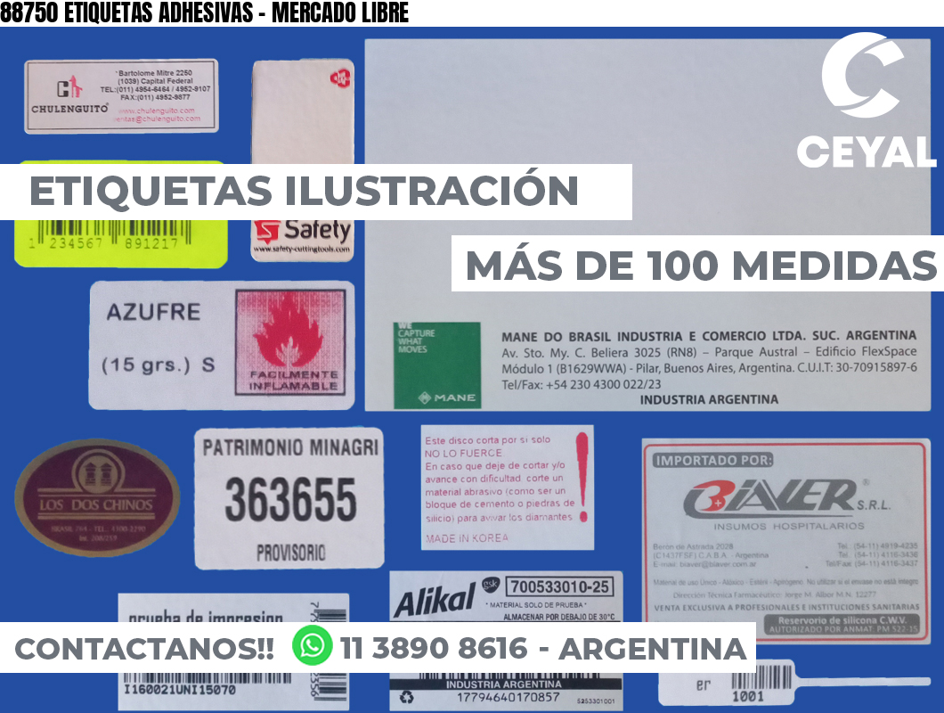 88750 ETIQUETAS ADHESIVAS - MERCADO LIBRE