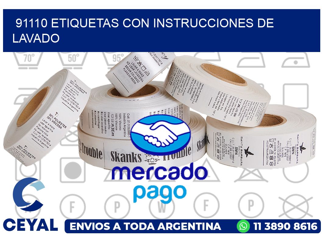 91110 ETIQUETAS CON INSTRUCCIONES DE LAVADO