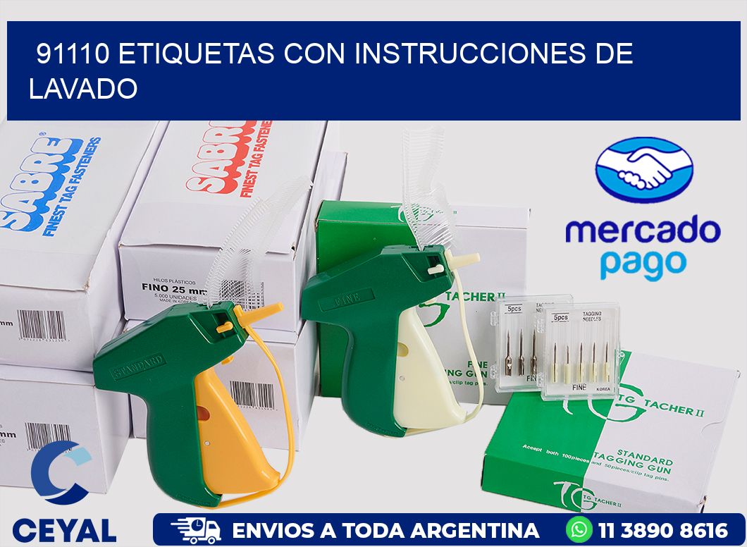 91110 ETIQUETAS CON INSTRUCCIONES DE LAVADO