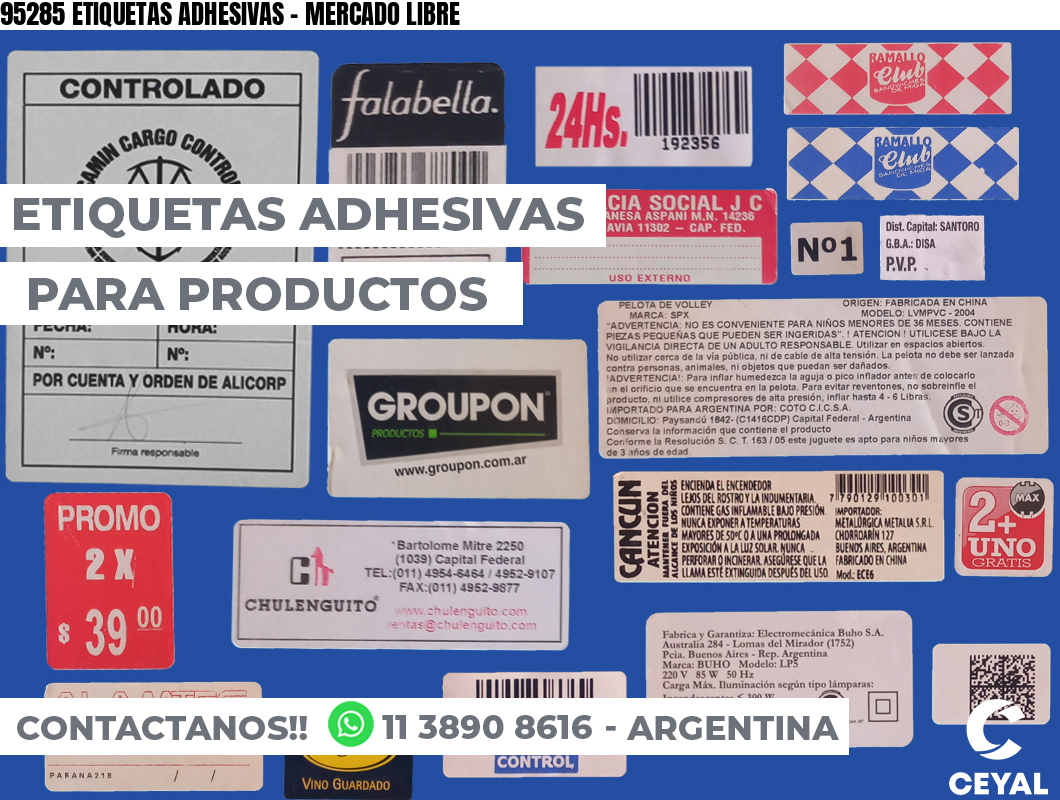 95285 ETIQUETAS ADHESIVAS - MERCADO LIBRE