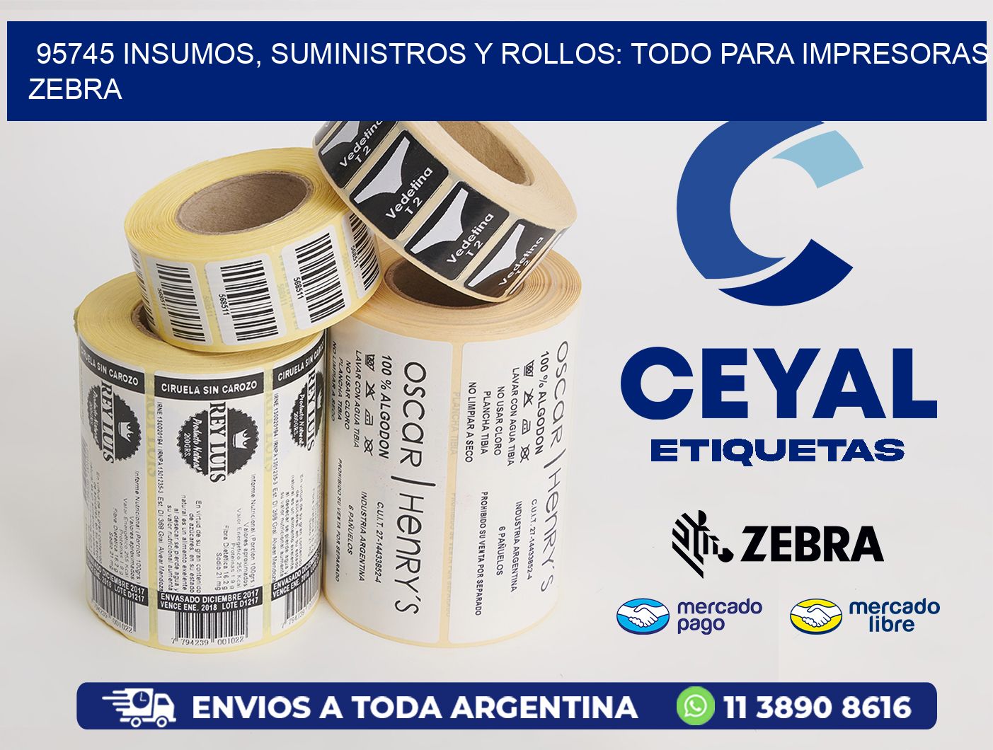 95745 INSUMOS, SUMINISTROS Y ROLLOS: TODO PARA IMPRESORAS ZEBRA